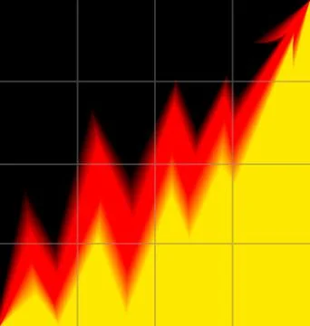 Up Arrow stylized German flag blur mesh Stock Illustration