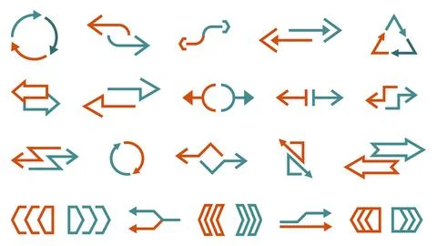 Arrow switch. Rotation and reload icons, connection or restart symbols, web Stock Illustration