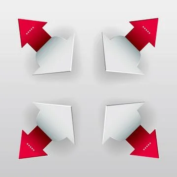 Arrow symbol concept design, Distorted from gray paper. Stock Illustration