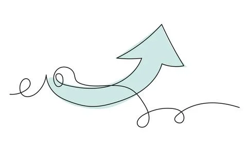 Arrow Symbol Continuous Line Icon. Stock Illustration