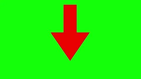 Arrow symbol down animation 4k alpha channel Stock Footage 279488830