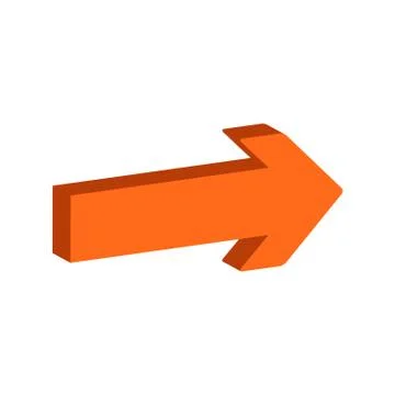 Arrow symbol. Flat Isometric Icon or Logo. 3D Style Pictogram for Web Design, Stock Illustration