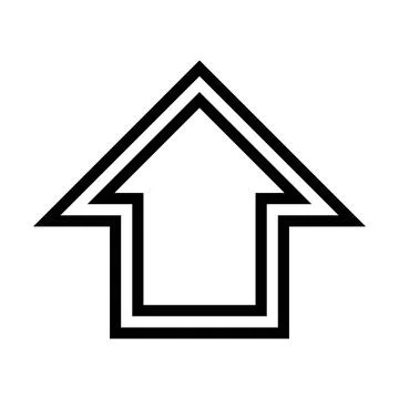 Arrow symbol icon vector for web and application in a black flat color Illustrazione stock