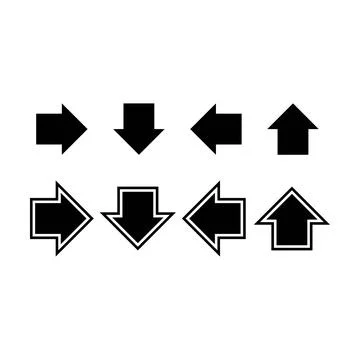 Arrow symbol icon vector for web and application in a black flat color Stock Illustration