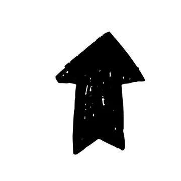Arrow symbol isolated on white background. Black Arrow ink in hand drawn styl Illustrazione stock