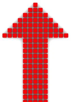 Arrow symbol from red cubes Ilustração Stock