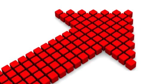 Arrow symbol from red cubes Ilustração Stock