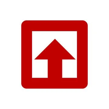 The up arrow symbolizes the upload symbol. The up arrow label Stock Illustration