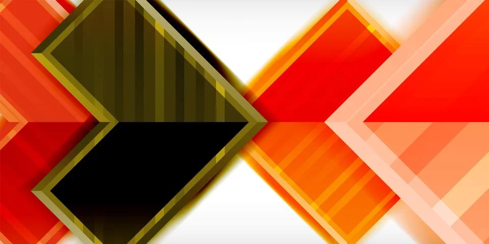 Arrow symbols created with 3d effects and line texture geometric abstract Stock Illustration