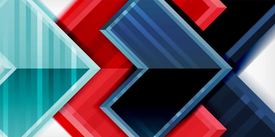 Arrow symbols created with 3d effects and line texture geometric abstract Stock Illustration