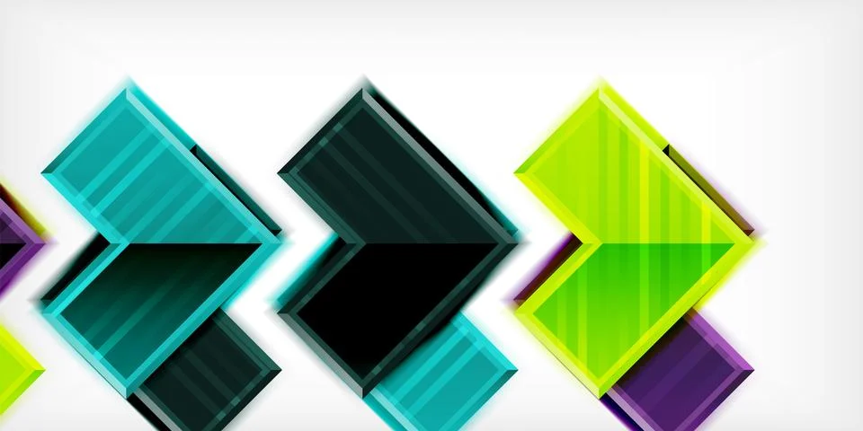 Arrow symbols created with 3d effects and line texture geometric abstract Stock Illustration