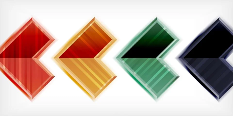 Arrow symbols created with 3d effects and line texture geometric abstract Stock Illustration