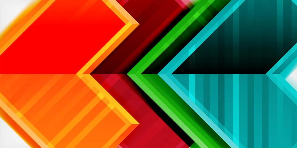 Arrow symbols created with 3d effects and line texture geometric abstract Stock Illustration