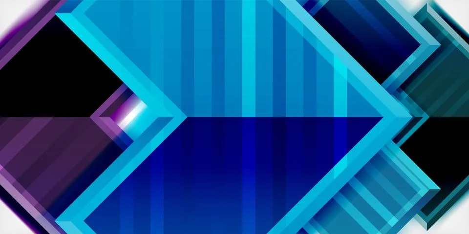 Arrow symbols created with 3d effects and line texture geometric abstract Stock Illustration