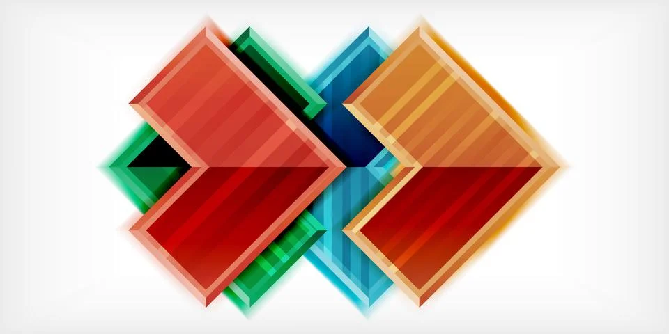 Arrow symbols created with 3d effects and line texture geometric abstract Stock Illustration