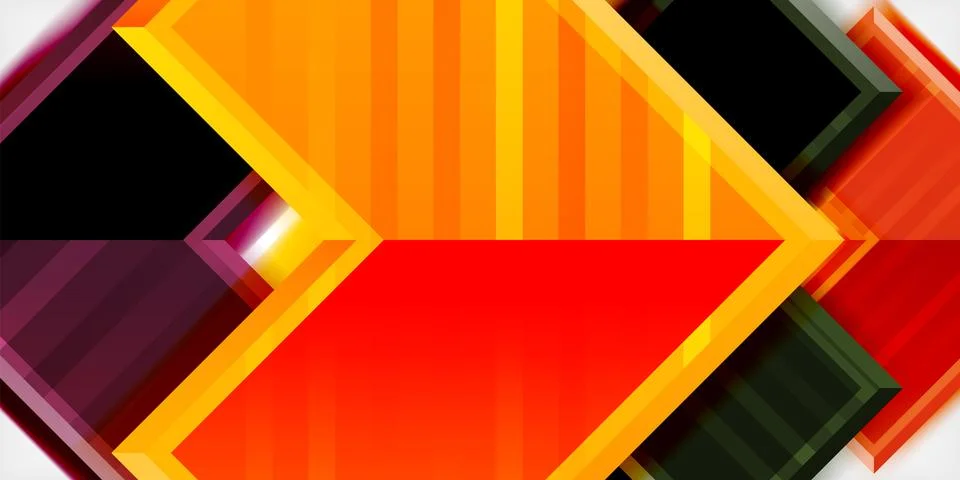 Arrow symbols created with 3d effects and line texture geometric abstract Stock Illustration