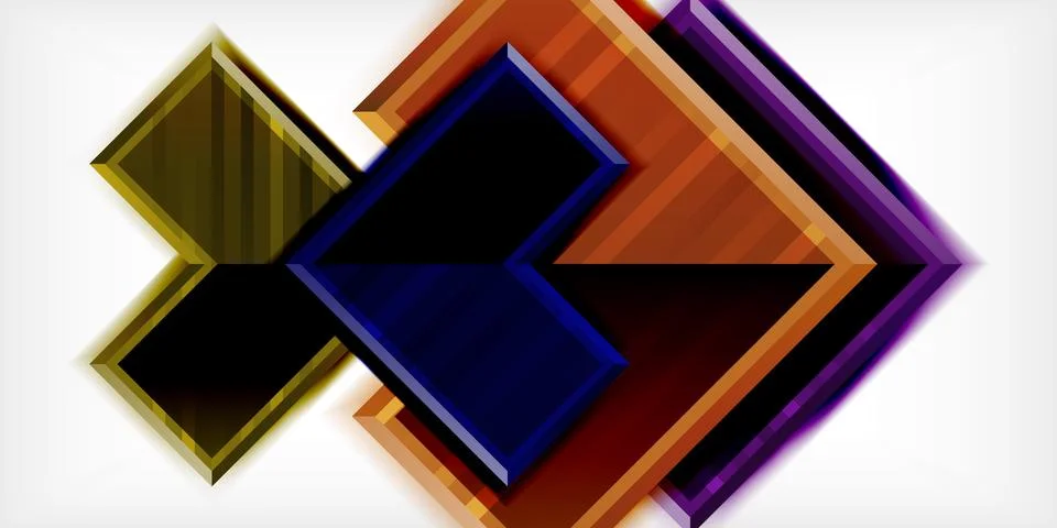 Arrow symbols created with 3d effects and line texture geometric abstract Stock Illustration