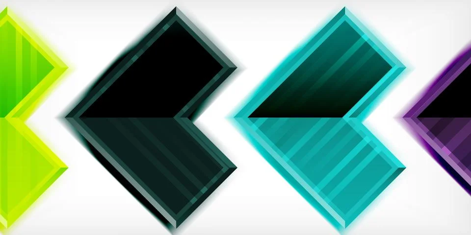 Arrow symbols created with 3d effects and line texture geometric abstract Stock Illustration
