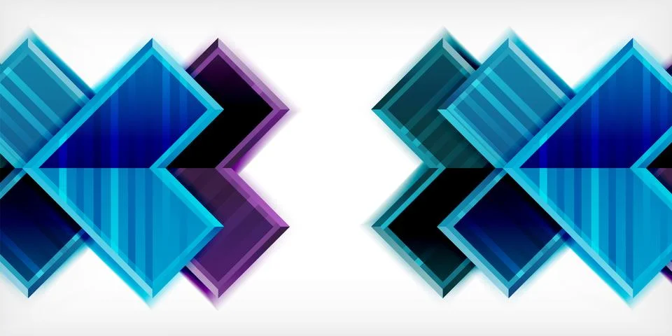 Arrow symbols created with 3d effects and line texture geometric abstract Stock Illustration
