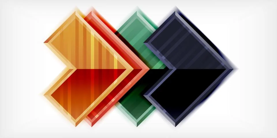 Arrow symbols created with 3d effects and line texture geometric abstract Stock Illustration