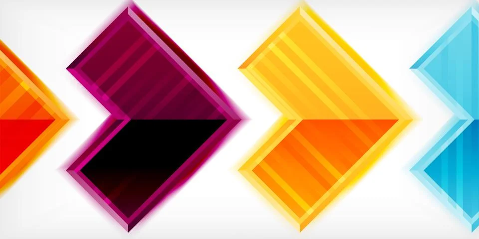 Arrow symbols created with 3d effects and line texture geometric abstract Illustrazione stock