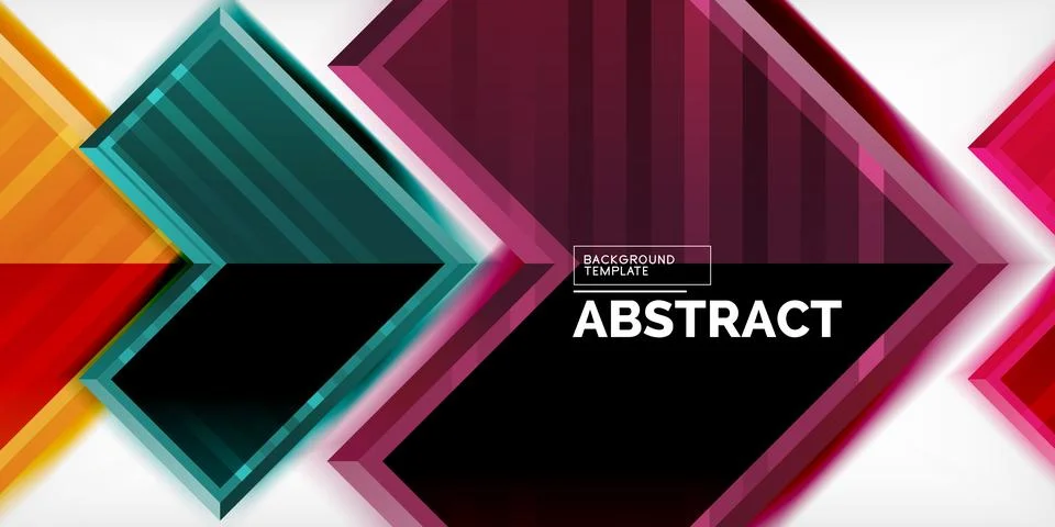 Arrow symbols created with 3d effects and line texture geometric abstract Stock Illustration