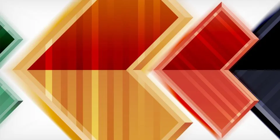Arrow symbols created with 3d effects and line texture geometric abstract 库存插图