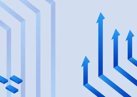 Arrow system pointing upwards symbolizing successful project completion イラスト素材