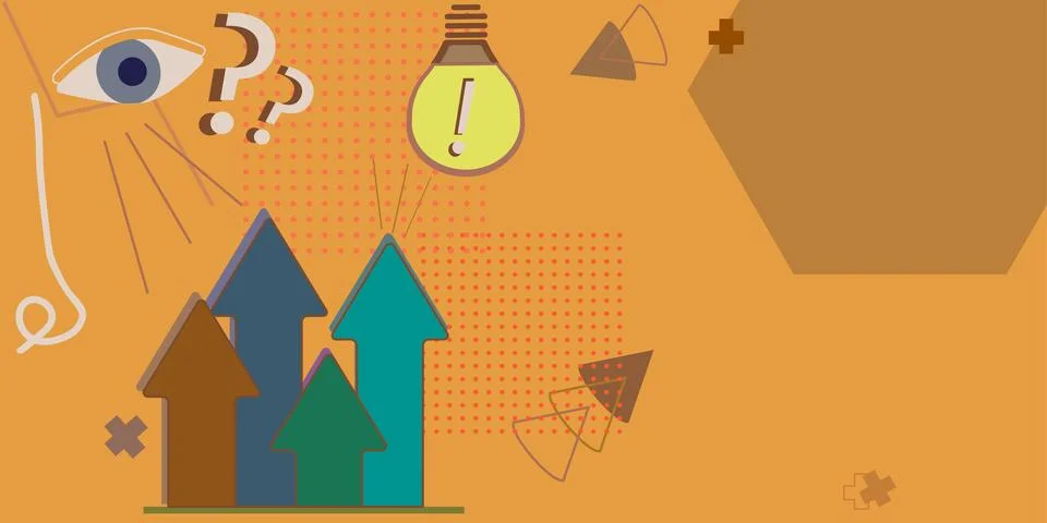 Arrow System Pointing Upwards Symbolizing Successful Project Completion Stock Illustration