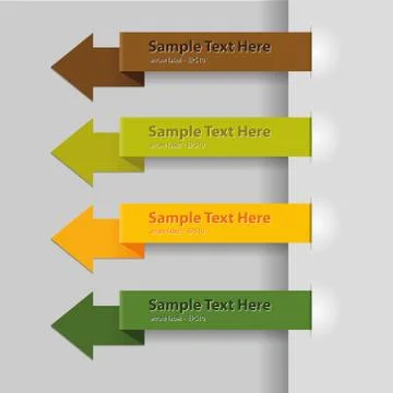 Arrow tags with sample text Stock Illustration