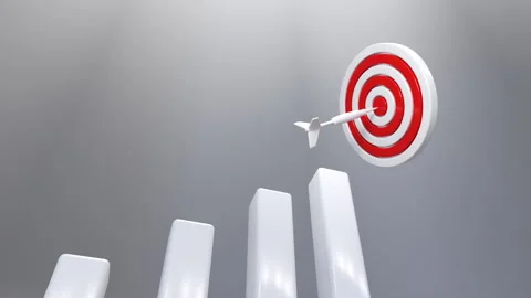 Arrow in Target and bar graph Stock Footage 243399642