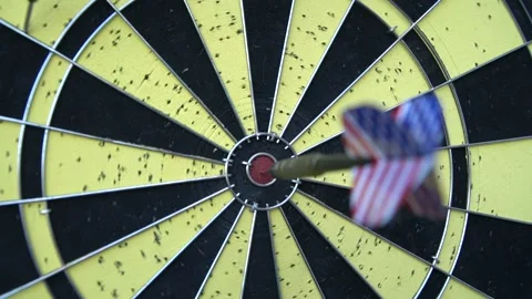 Arrow in Target- The arrow hits the target . Stock Footage 133324141