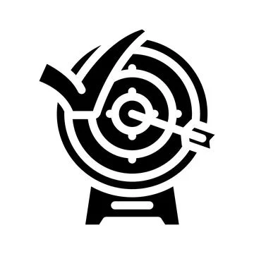 Arrow target check mark glyph icon vector illustration Stock Illustration