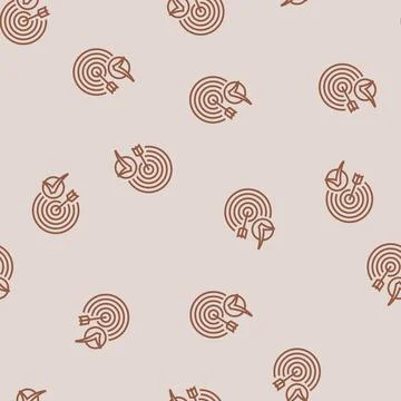 Arrow target check mark line seamless pattern Stock Illustration