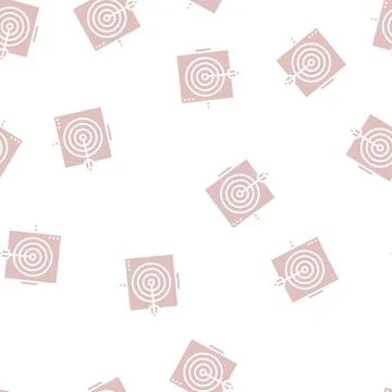 Arrow on target glyph seamless pattern Illustrazione stock
