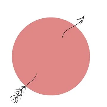 Arrow, target, hit, circle, ball, pink, purple, green Stock Illustration