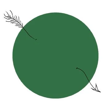 Arrow, target, hit, circle, ball, pink, purple, green Stock Illustration