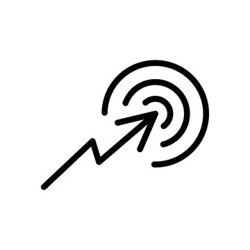Arrow target icon line isolated on white background. Black flat thin icon o.. Stock Illustration