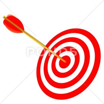 Arrow in a target Stock Illustration