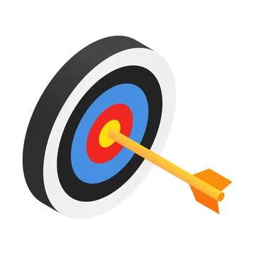 Arrow in target isometric 3d icon Illustrazione stock