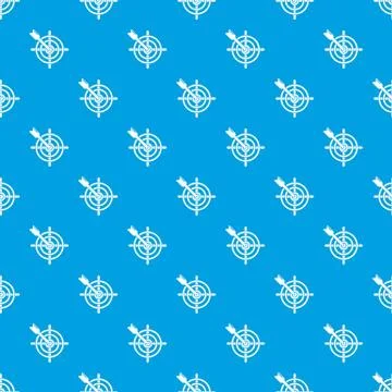 Arrow target pattern seamless blue Stock Illustration