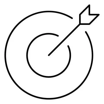 Arrow in the target thin line icon Stock Illustration