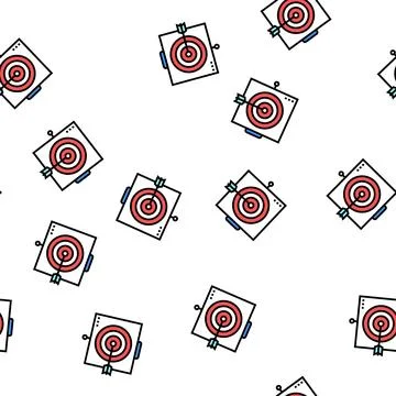 Arrow on target vector seamless pattern Stock Illustration
