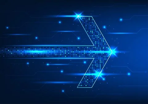 Arrow technology background, arrow connected to technology It shows the rap.. 스톡 일러스트