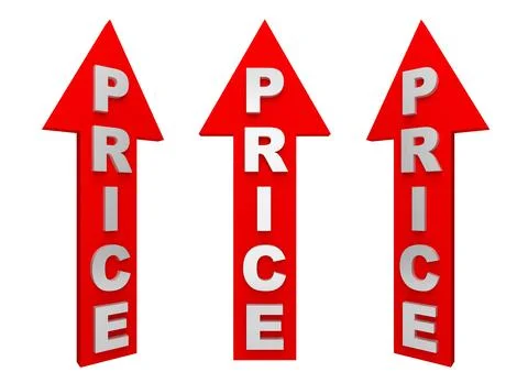 Up arrow with text price Stock Illustration