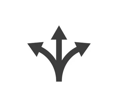 Arrow, three way, direction icon. Vector illustration, flat design Stock Illustration
