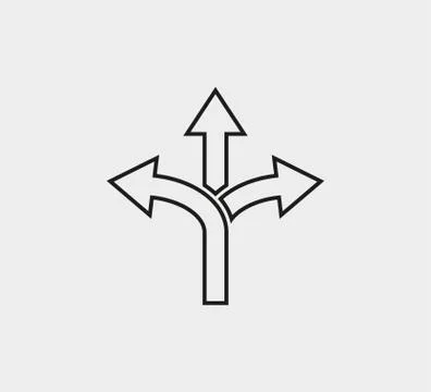Arrow, three way, direction icon. Vector illustration, flat design イラスト素材