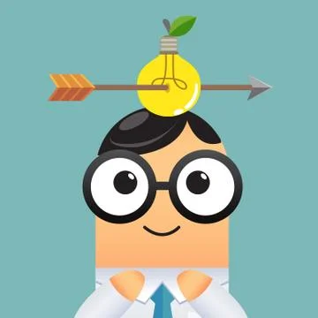 Arrow Through the bulb Stock Illustration