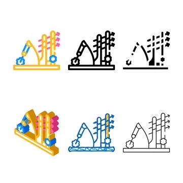 Arrow thrower color icon vector multipack flat Stock Illustration