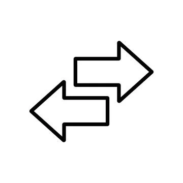 Arrow transfer icon. The left and right arrows icon. Stock Illustration